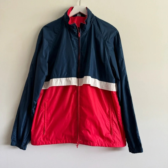 Vintage Woolrich Red White Blue Windbreaker Nylon Jacket Size Medium - Picture 1 of 5